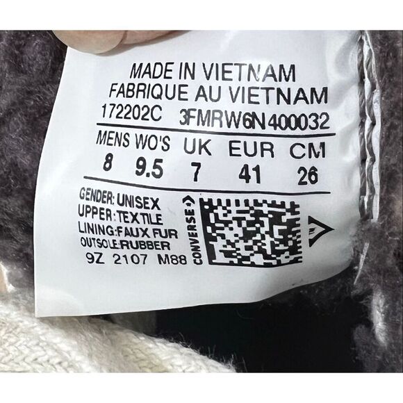 Converse Run Star Hike High Grey Sherpa Vapor Mauve Shoes 172202C Size M/8 W/9.5 - Picture 8 of 11